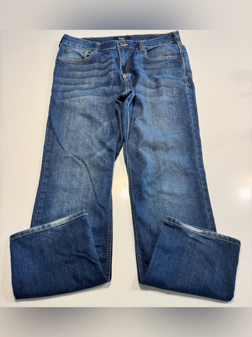 5.11 Tactical Defender-Flex Straight Fit Jeans Mens Sz 36x32 Dark Blue Denim